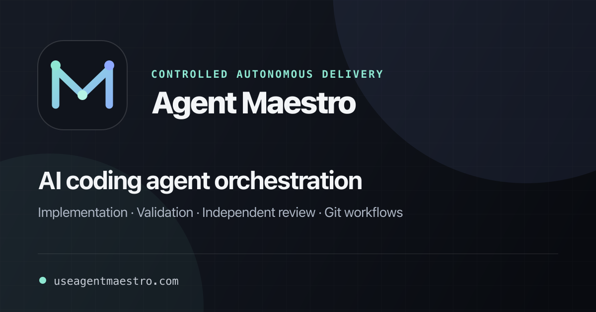 Agent Maestro — AI Coding Agent Orchestration
